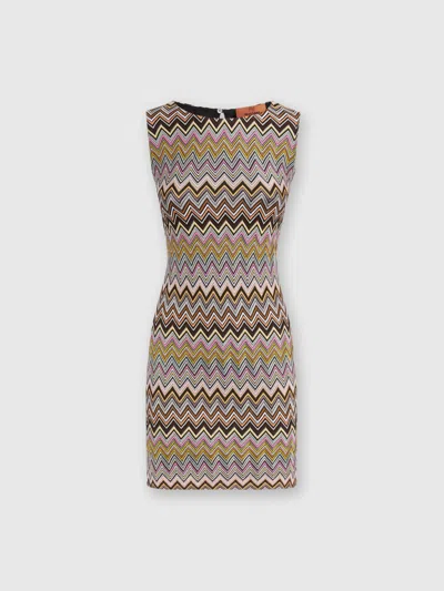 Missoni Sleeveless Zig Zag Viscose Mini-dress In Multicoloured