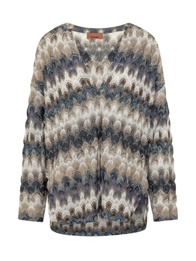 Missoni Sleeves Long Mini Sweatshirt In Multi