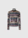 Missoni Chevron Pattern Turtleneck Fitted Sweater In Multi