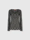Missoni Slim Fit V-neck Sweater In Lace In Black