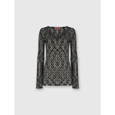 MISSONI MISSONI SLIM FIT V-NECK SWEATER IN LACE