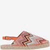 Missoni Geometric Pattern Slippers With Adjustable Heel Strap In Red