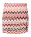 Missoni Zig Zag Cotton And Viscose Mini Skirt With Slit In Pink