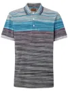 Missoni Stripe-pattern Cotton Polo Shirt In Blue