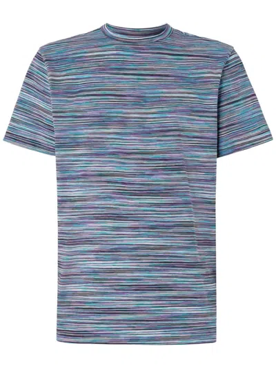 Missoni Slub Cotton T-shirt In 蓝色