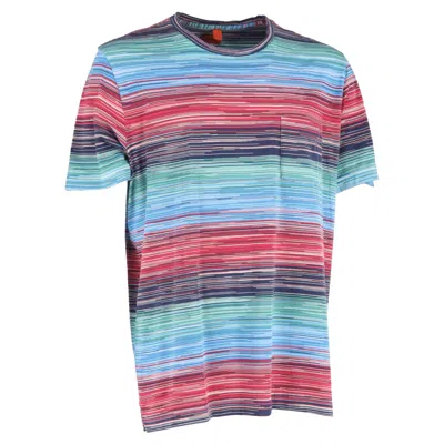 Missoni Slub Print T-shirt With Pocket In Multicolor Cotton