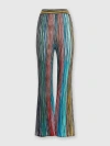 Missoni Metallic Striped Ribbed-knit Flared Pants In Multicoloured