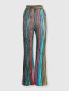 Missoni Metallic Striped Ribbed-knit Flared Pants In Multicoloured
