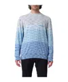 Missoni Ribbed Crew Neck Sweaters With Gradient Design In Blue