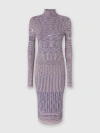Missoni Woman Midi Dress Lilac Size 6 Wool In Purple