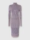 Missoni Woman Midi Dress Lilac Size 6 Wool In Purple