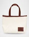 Missoni Small Chevron Cotton Tote Bag In Canvas Ivory