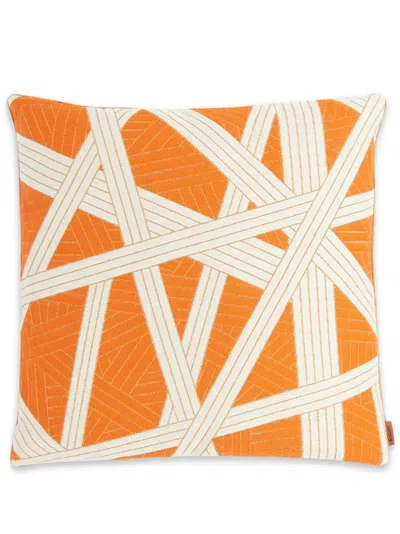 Missoni Small Nastri Striped Cushion In Orange