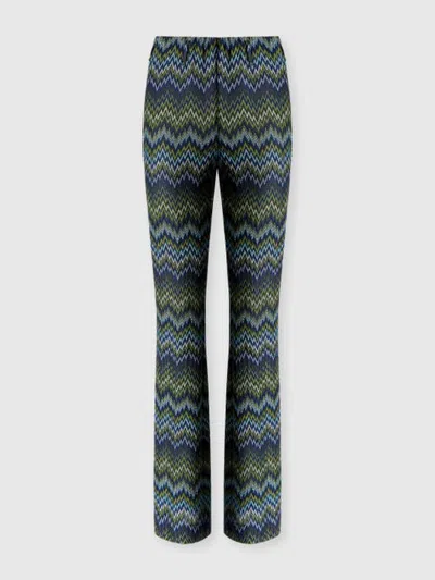 Missoni Snake Motif Viscose Flare Trousers In Multi