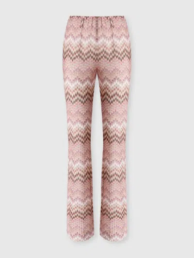 Missoni Snake Motif Viscose Flare Trousers In Multi