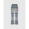 Missoni Snake-pattern Chevron Viscose Flared Trousers In White