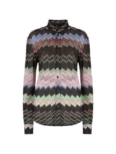 Missoni Zigzag Snake Pattern Long Sleeve Shirt In Animal Print