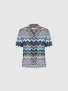 Missoni Bowling-style Shirt In Viscose Chevron With Snake Motif In Multi