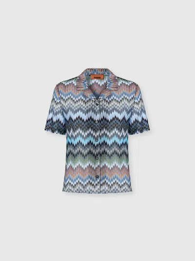 Missoni Snake-pattern Viscose Bowling Shirt In Multi
