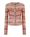Missoni Snake-pattern Viscose Chevron Cardigan With Patch Pockets In Multi