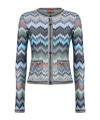 Missoni Cardigan In Viscose Chevron With Snake Motif And Patch Pockets In Multi