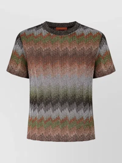 Missoni Snake-pattern Short-sleeve T-shirt In Brown