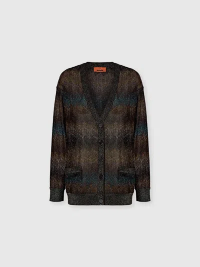 Missoni Snake-pattern Viscose Lamé Oversized Cardigan In Multi