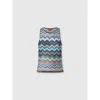 Missoni Snake-pattern Viscose Sleeveless Top In Blue