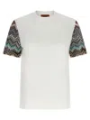 Missoni Kurzarm-t-shirt Mit Snake-einsatz In White