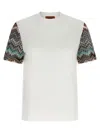 Missoni White Snake Sleeve T-shirt In White