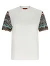 Missoni White Snake Sleeve T-shirt In White