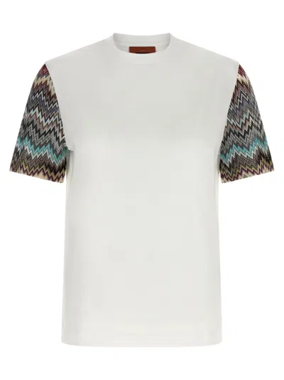 Missoni Kurzarm-t-shirt Mit Snake-einsatz In White