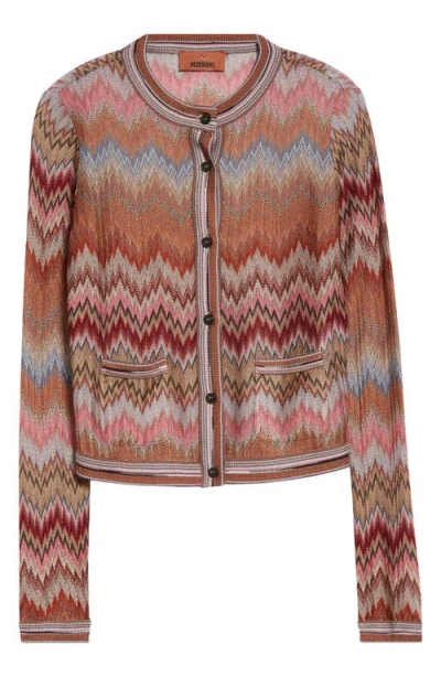 Missoni Snakeskin Pattern Chevron Cardigan In Multi