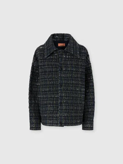 Missoni Overshirt With Wave Check Pattern In Blue