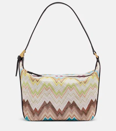 Missoni Soft Zigzag Leather-trimmed Shoulder Bag In Multi