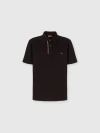 Missoni Solid Color Cotton Piqué Polo Shirt With Zigzag Embroidery And Contrasting Detail In Black