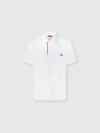 Missoni Solid Color Cotton Piqué Polo Shirt With Zigzag Embroidery And Contrasting Detail In White