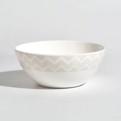 Missoni Soup Bowl Zig Zag White Set 2 Pcs. Diam. 5.8" H. 2.4"