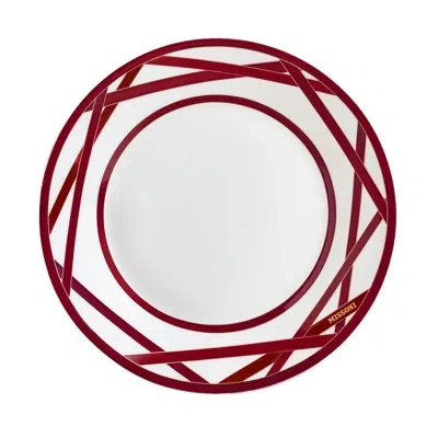 Missoni Soup Plate Nastri Bordeaux Set 2 Pcs.  Diam. 8.5"