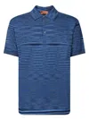 Missoni Space-dye Stripe Blue T-shirt With Refined Collar In Blue