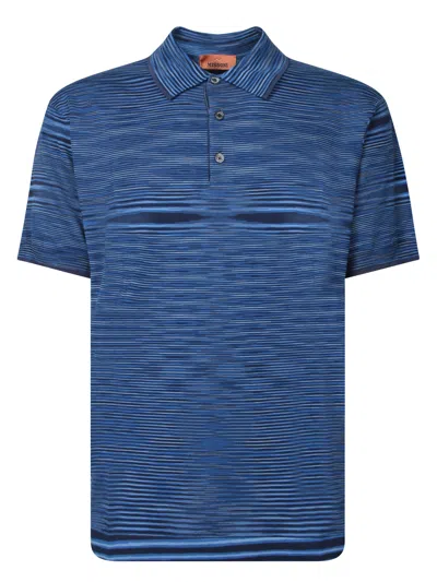 MISSONI SPACE DYE BLUE/BLACK POLO SHIRT