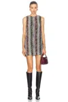 Missoni Chevron Metallic Mini Shift Dress In Silver  Black  Pink  & Light Blue