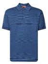 Missoni Space-dye Stripe Blue T-shirt With Refined Collar In Blue