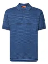 Missoni Space-dye Stripe Blue T-shirt With Refined Collar In Blue