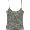 Missoni Deep Neckline Sequined Tank Top In Space Dyed Black/green