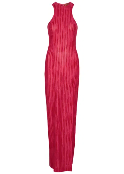 Missoni Space-dyed Intarsia Maxi Dress In Pink