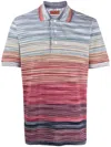 Missoni Degradé Half Button Cotton Polo In Multi