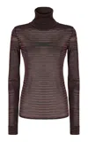 Missoni Spaced Dyed Roll-neck Sweater In Purple