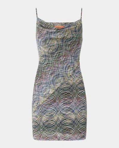 Missoni Space-dye Metallic Knit Sleeveless Mini Dress In Gray