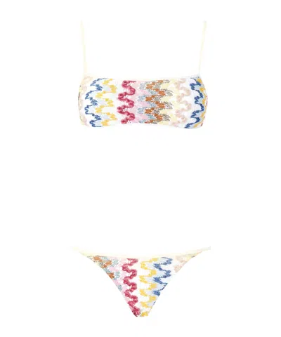 Missoni Spaghetti Strap Bikini In White
